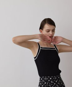 GRACE CONTINENTAL バイカラーリブニットトップ