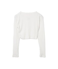 WEGO ワンポイントデザインフィンガーホールリブロンT