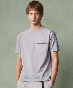 JOSEPH ABBOUD MOUNTAIN 【MADE IN JAPAN/吸水速乾/男女兼用】プレーティング天竺アウトドア Tシャツ ライトグレー系