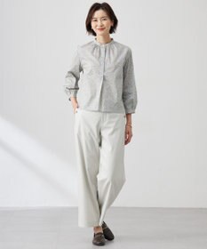 J.PRESS LADIES 【洗える】Liberty バンドカラー プルオーバー ブラウス