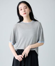 ANY L バイカラーニットT