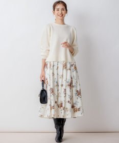 組曲 【8色展開・前後着用可】ウールカシミヤミックス パフスリーブ ニット