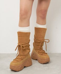 WEGO レースアップパテッドブーツ