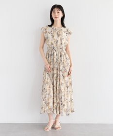 YECCA VECCA ぼかし柄プリーツワンピース