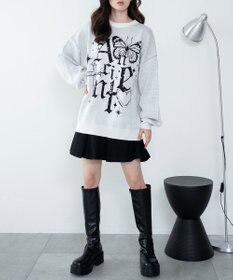 WEGO 【洗える】グラフィックニットBIGプルオーバー