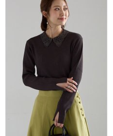 Te chichi ケミカルレースカラーリブニット