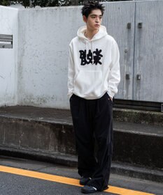 WEGO 【ユニセックス着用ITEM/裏起毛/SMLサイズ展開】リラックスフィットスプレーグラフィックパーカー