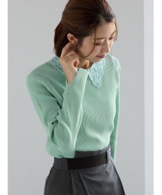 Te chichi ケミカルレースカラーリブニット