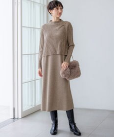 23区 L 【洗える】レイヤードニットツイン ワンピース
