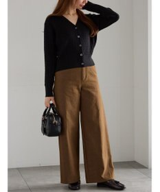 Te chichi ミニケーブル刺繍Vネックカーディガン