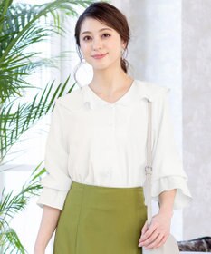 Tiaclasse 【洗える】フレアカラーブラウス