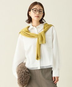 ANY 【洗濯機可】クロップドチュールコンビシャツ エクリュ