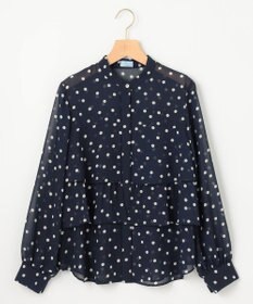 組曲 L シフォンオーガンプリント ティアードブラウス