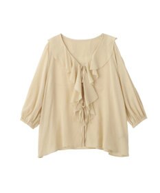 YECCA VECCA ラッフルリボンシアーブラウス