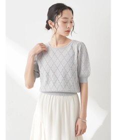 earth music&ecology アーガイルスカシパールニットプルオーバー