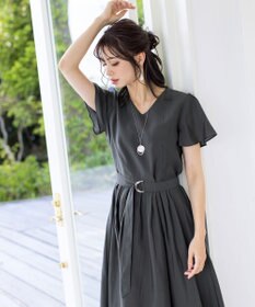 Tiaclasse 【洗える】大人上品なシアータックワンピース