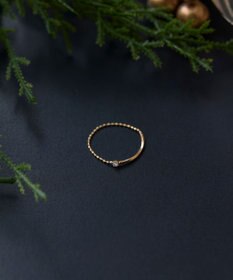 Phoebe 【K10】プレートビジューチェーンリング　ゴールド　3号/11号/13号