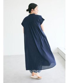 CRAFT STANDARD BOUTIQUE インド綿バンドカラーワンピース
