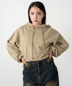 WEGO ピグメントショートグラフィックプルパーカー