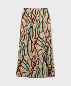 GRACE CONTINENTAL ベルトプリントアシメプリーツスカート