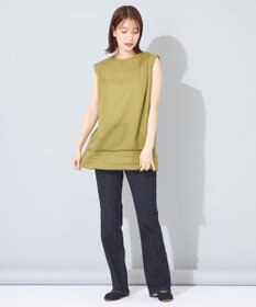 SHARE PARK LADIES 【洗える】ウォッシャブルリネン　ノースリブラウス