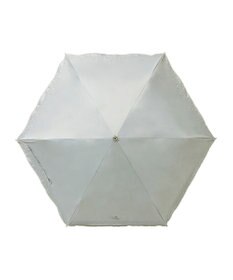 MOONBAT 【遮光率100％/遮熱/UV】LANVIN en Bleu (ランバン オン ブルー)晴雨兼用日傘 ピコレース シルバーラメ刺繍 折りたたみ傘 簡単開閉