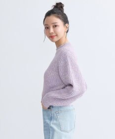 earth music&ecology ブラッシュヤーンニットプルオーバー