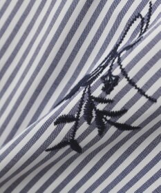 YECCA VECCA ストライプ柄フラワー刺繍シャツ