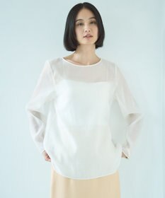 UNFILO シアー ラウンドテールブラウス