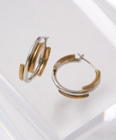 AMERICAN HOLIC コンビメッキデザインフープピアス
