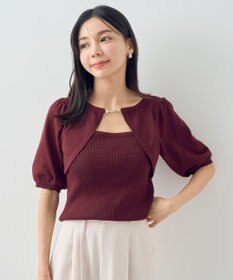 earth music&ecology ビット付きニットプルオーバー