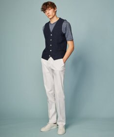 JOSEPH ABBOUD 【イタリア糸使用/清涼感/軽い/洗える】スラブギマニットベスト