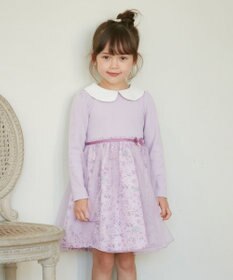 ANY KIDS 花柄ドッキングチュールワンピース