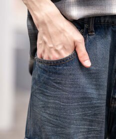 WEGO ローライズバギーフレアデニムカーゴパンツ