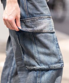 WEGO ローライズバギーフレアデニムカーゴパンツ