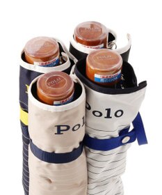 MOONBAT POLO RALPH LAUREN 晴雨兼用日傘 折りたたみ傘 ボーダー×パイピング／一級遮光 遮熱 UV