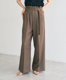 YECCA VECCA 【UVカット/接触冷感/洗える】ベルト付きイージーケアワイドパンツ