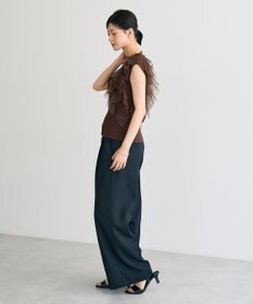 YECCA VECCA 【UVカット/接触冷感/洗える】ベルト付きイージーケアワイドパンツ