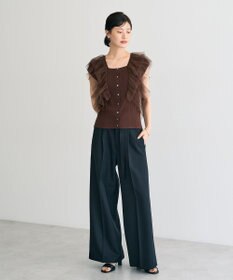 YECCA VECCA 【UVカット/接触冷感/洗える】ベルト付きイージーケアワイドパンツ