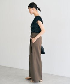 YECCA VECCA 【UVカット/接触冷感/洗える】ベルト付きイージーケアワイドパンツ