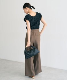 YECCA VECCA 【UVカット/接触冷感/洗える】ベルト付きイージーケアワイドパンツ