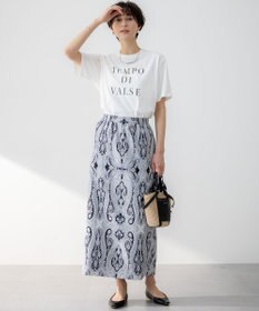 23区 【洗える】Rattiドローイングペイズリープリント スカート