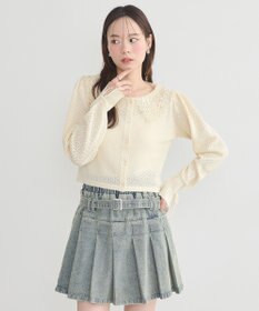 earth music&ecology レース襟カーディガン