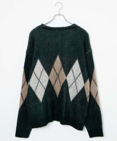 WEGO モヘアライク総柄BIGカーディガン