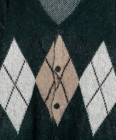 WEGO モヘアライク総柄BIGカーディガン