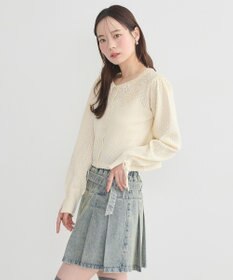 earth music&ecology レース襟カーディガン