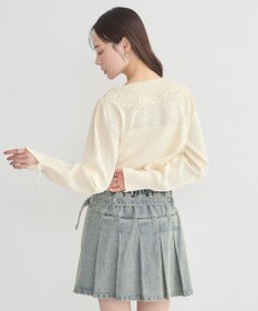 earth music&ecology レース襟カーディガン