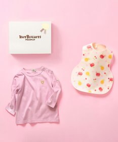 MIKI HOUSE HOT BISCUITS 長袖Tシャツ＆お食事スタイセット【BOX付き】