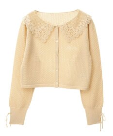 earth music&ecology レース襟カーディガン