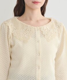 earth music&ecology レース襟カーディガン